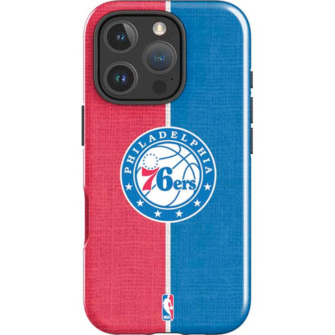 NBA Philadelphia 76ers Canvas Split iPhone 16 Pro Max Impact Case